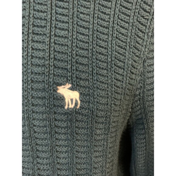 Abercrombie Fitch Sweater Men's M Green Long Sleeve Pullover Knit Crew Neck - Picture 2 of 9